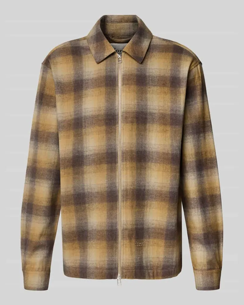 forét Regular Fit Overshirt aus Woll-Mix Mittelbraun