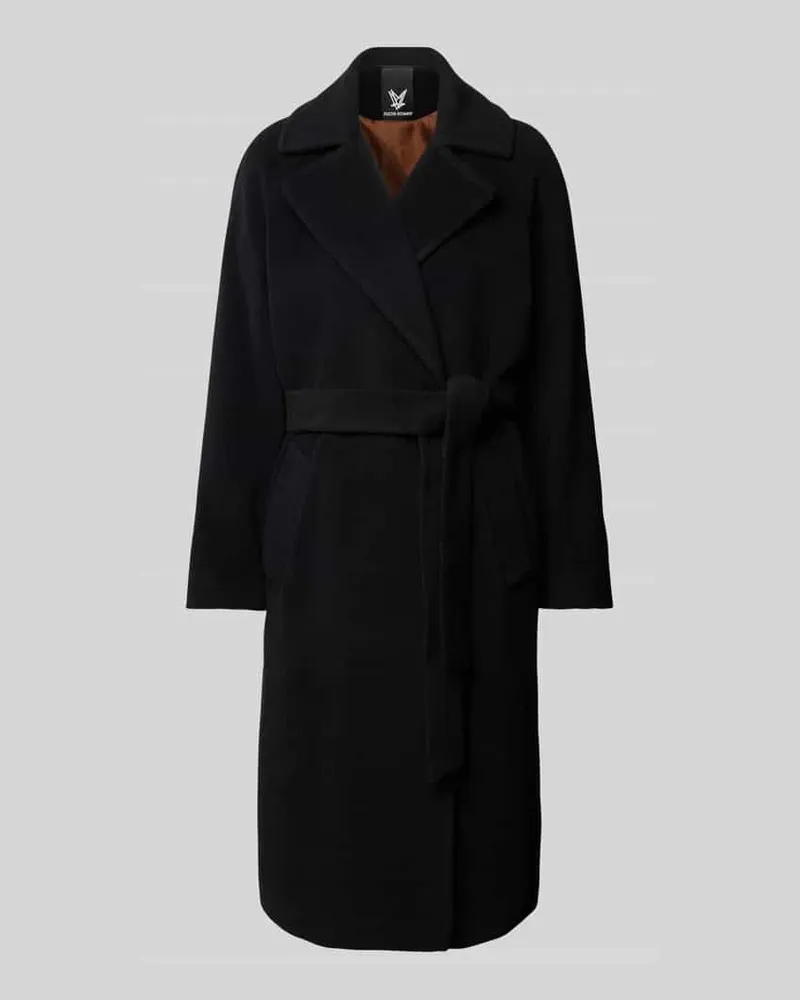Fuchs Schmitt Schurwollmantel mit Taillengürtel Black