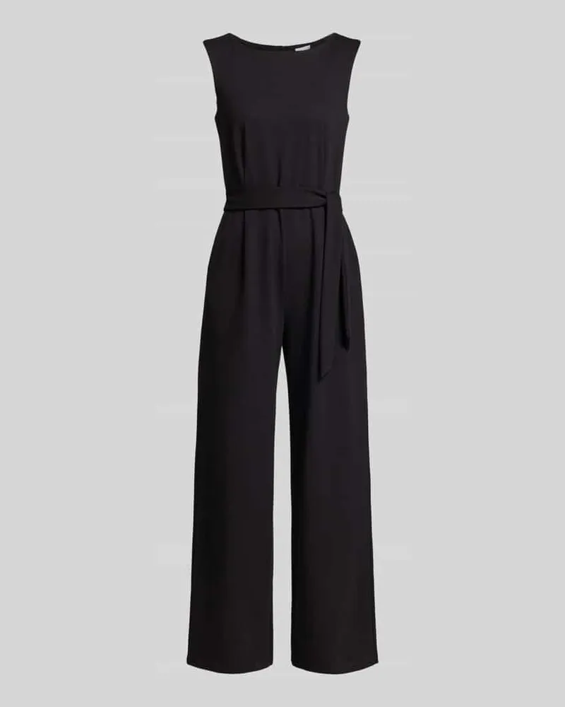 JAKE*S Jumpsuit aus Viskose-Mix mit Bindegürtel Black