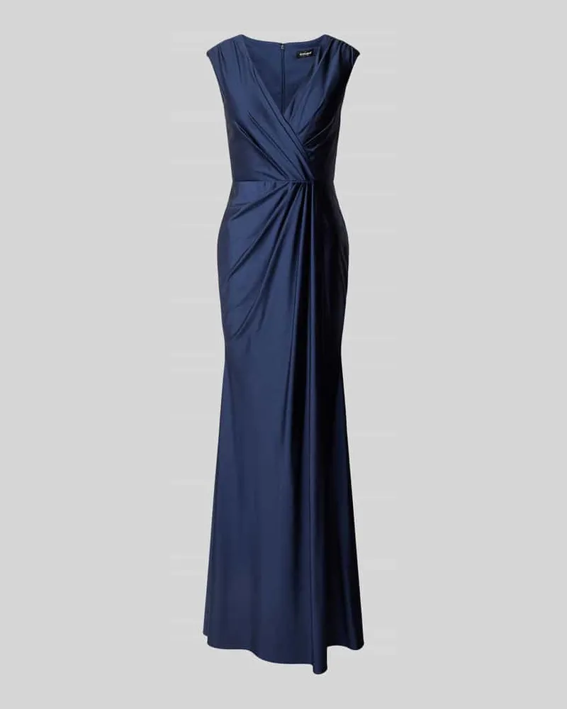 Unique Abendkleid mit Raffungen Marine