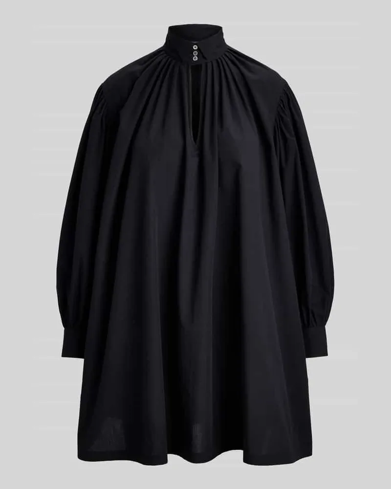 Ralph Lauren Mini Blusenkleid aus Baumwolle mit Smokingkragen Black