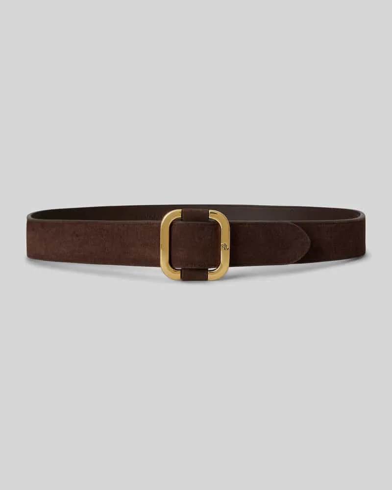 Ralph Lauren Gürtel aus Veloursleder mit Logo-Prägung Dunkelbraun