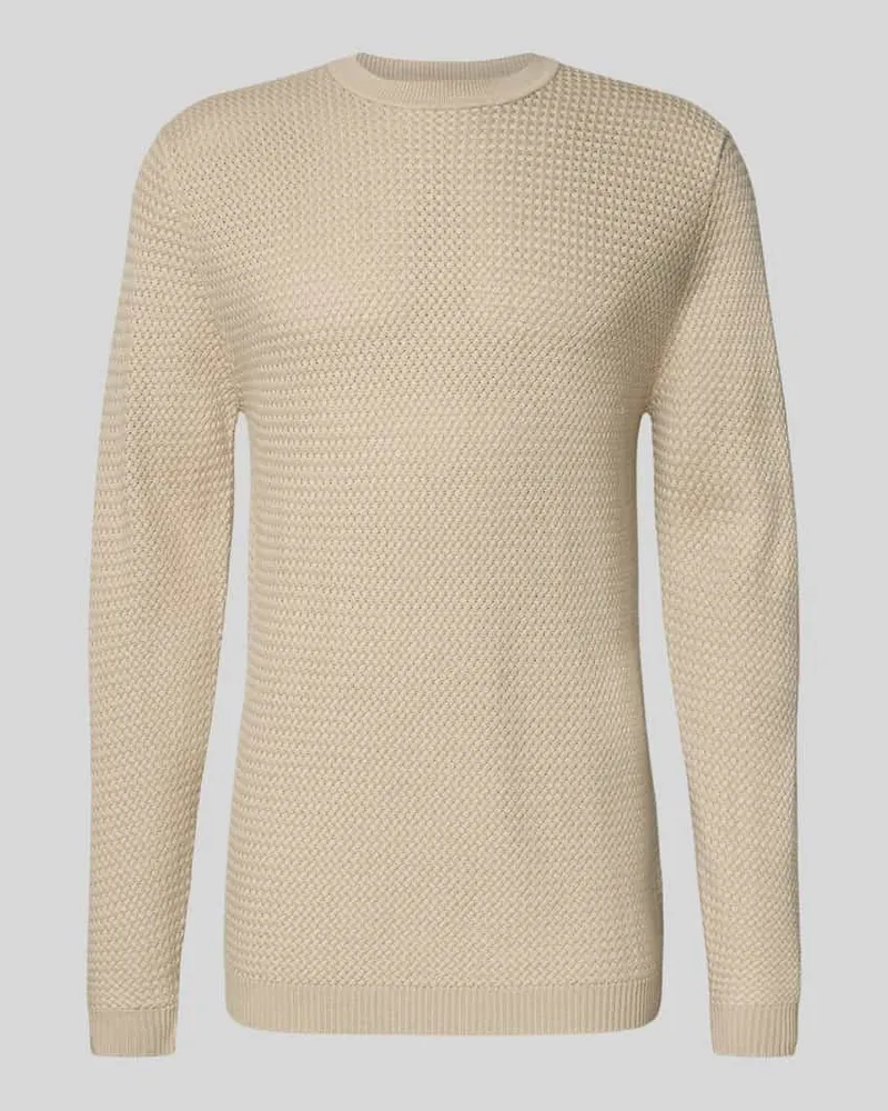 CG Strickpullover aus Woll-Mix mit Rundhalsausschnitt Offwhite