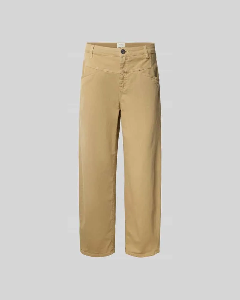 Closed Straight Fit Stoffhose aus Baumwoll-Mix Sand