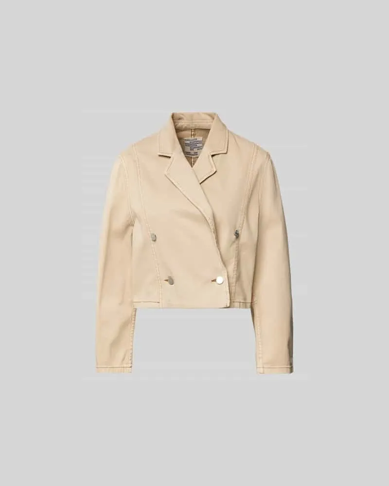 Baum und Pferdgarten Cropped Jacke mit Reverskragen Sand