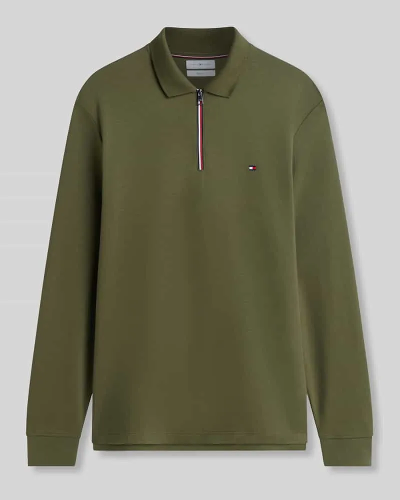 Tommy Hilfiger Regular Fit Poloshirt aus reiner Baumwolle Modell 'LIQUID Oliv