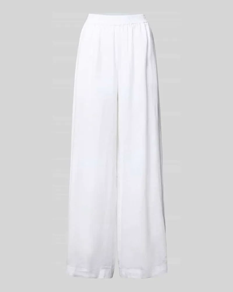 HUGO BOSS Relaxed Fit Leinenhose mit elastischem Bund Modell 'TOREANA Weiss
