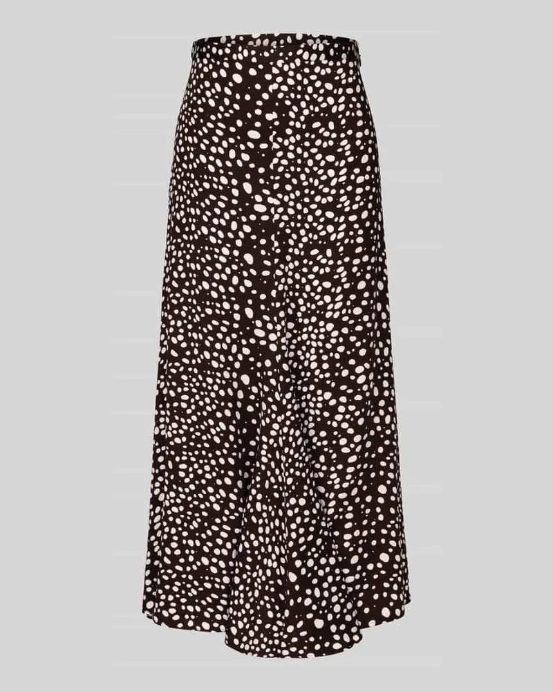 HUGO BOSS Midi-Rock mit Allover-Muster Modell 'Vafioreti Dunkelbraun