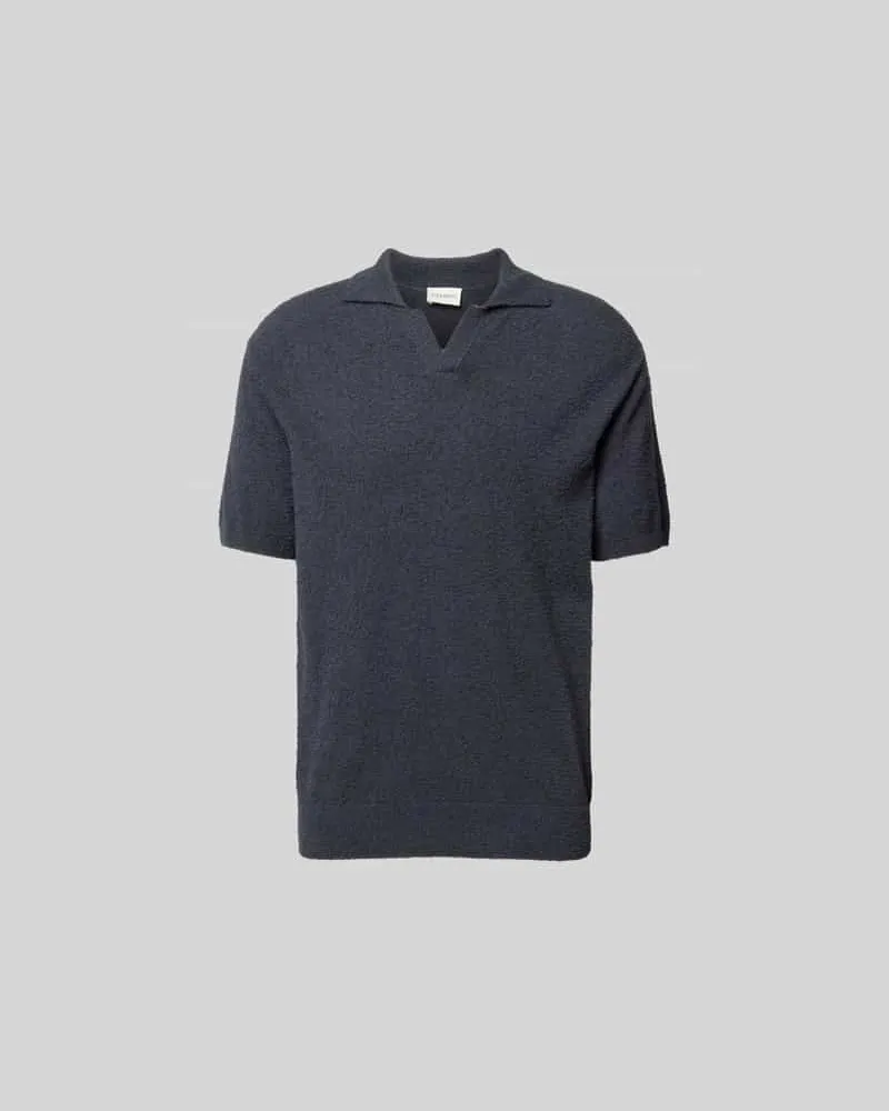 Closed Regular Fit Poloshirt in Strick-Optik Dunkelblau