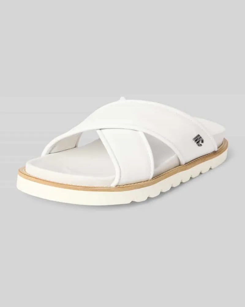 Marc Cain Slides mit Label-Applikation Weiss