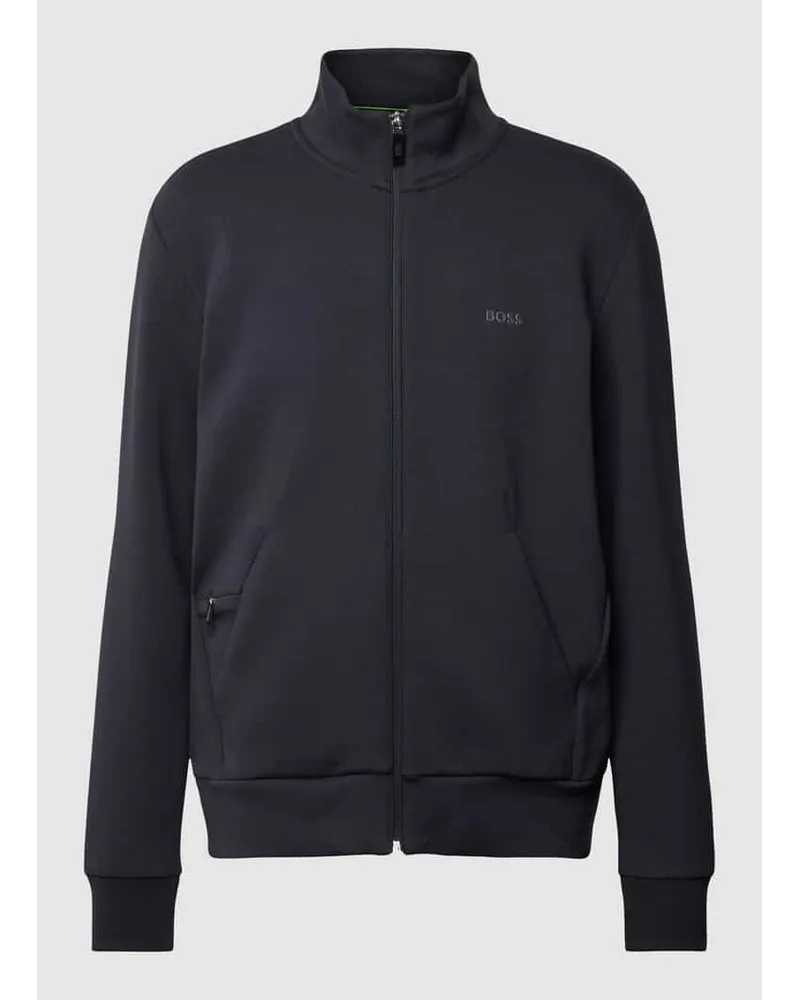 HUGO BOSS Sweatjacke mit Stehkragen Modell 'Skaz Marine