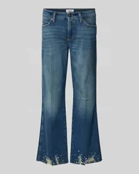 Cambio Flared Cut Jeans in verkürzter Passform im Used-Look Blau