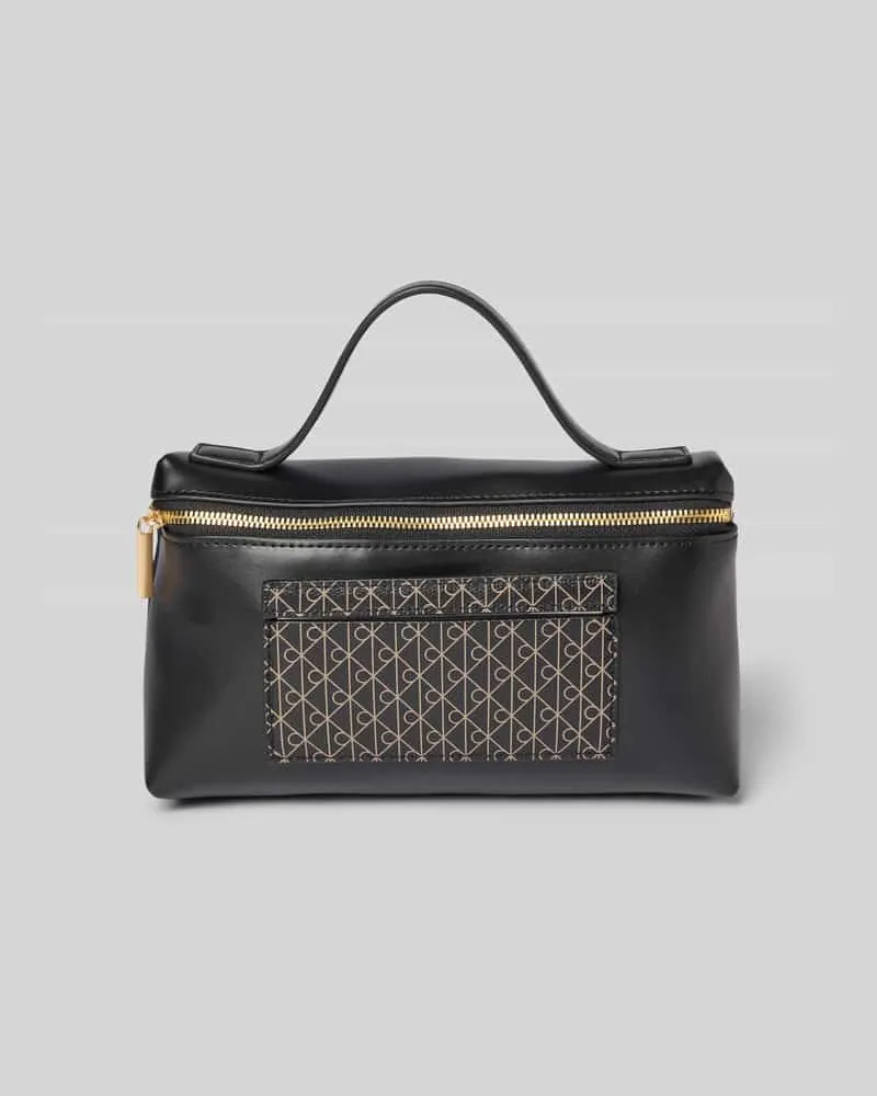 Calvin Klein Kosmetiktasche mit Logo-Muster und Tragehenkel Black