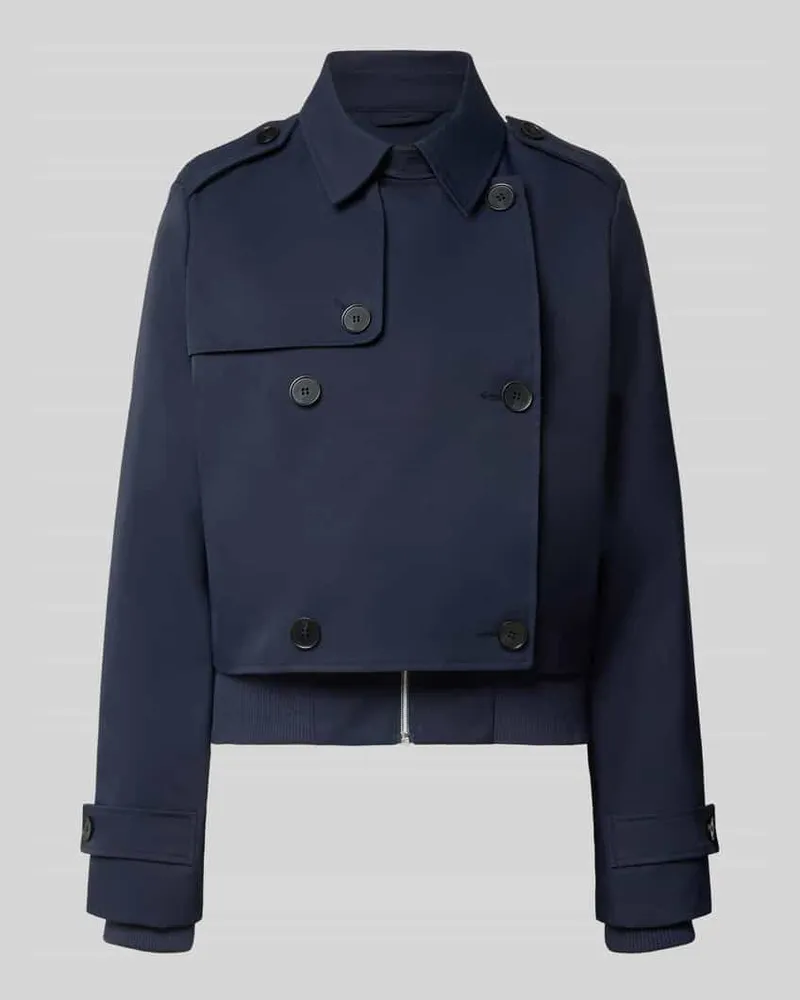 monari Kurzer Trenchcoat mit Ärmelriegeln Marine