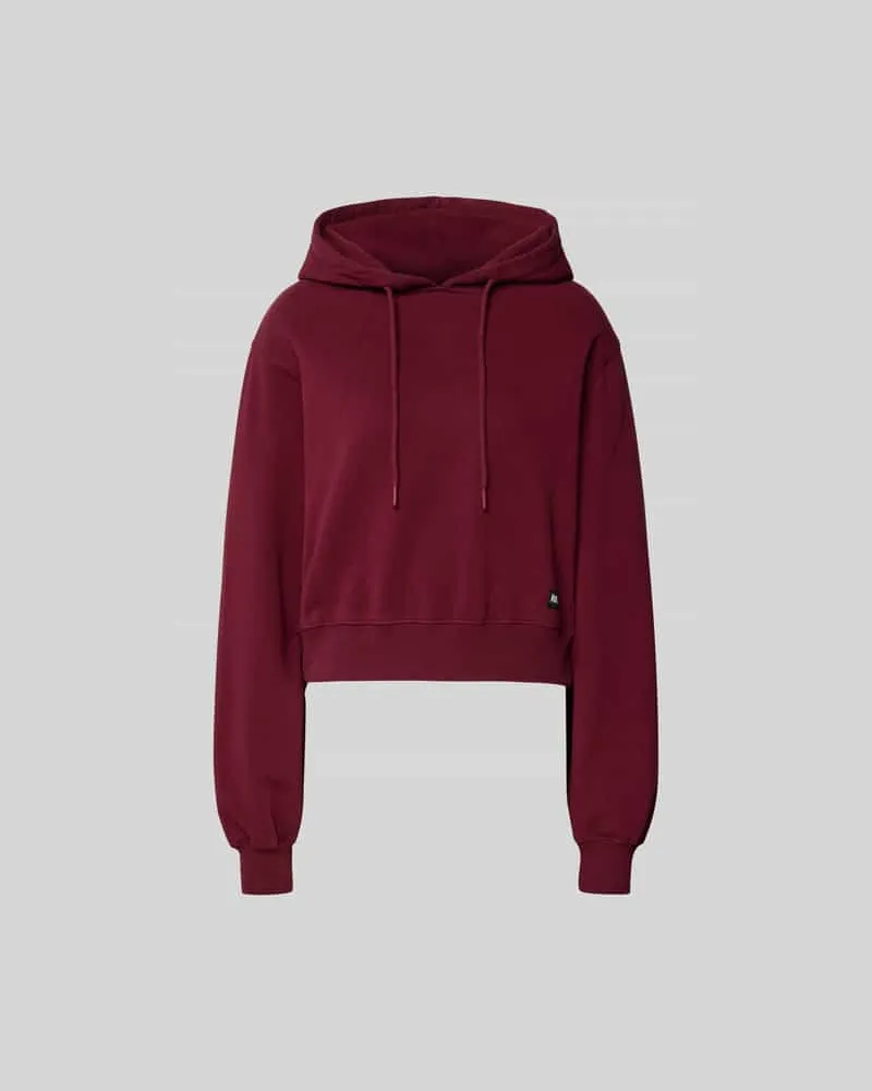 ROTATE Birger Christensen Cropped Hoodie mit Logo-Patch Bordeaux