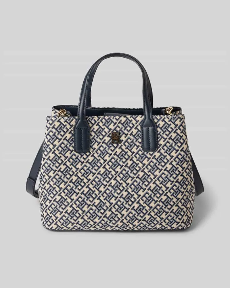 Tommy Hilfiger Henkeltasche mit Monogramm Jacquard Blau
