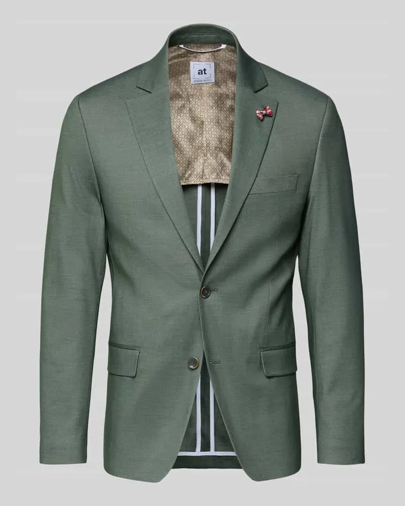 Atelier Torino Slim Fit 2-Knopf-Sakko mit Pattentaschen Gruen