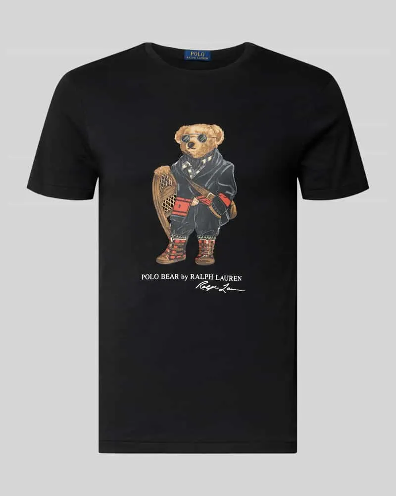 Ralph Lauren Custom Slim Fit T-Shirt mit Motiv-Print Black