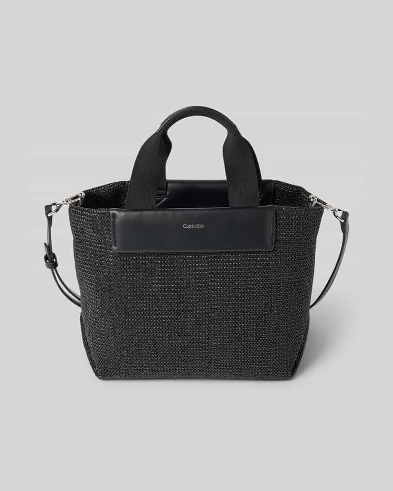 Calvin Klein Handtasche mit Strukturmuster Modell 'RAFFIA Black