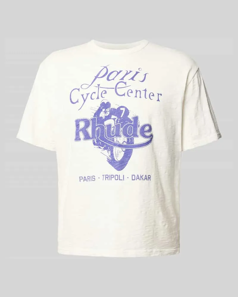 RHUDE Regular Fit T-Shirt aus reiner Viskose Weiss