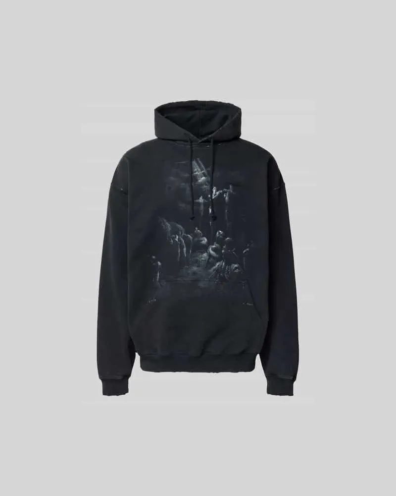 VETEMENTS Oversized Hoodie aus Baumwoll-Mix Anthrazit