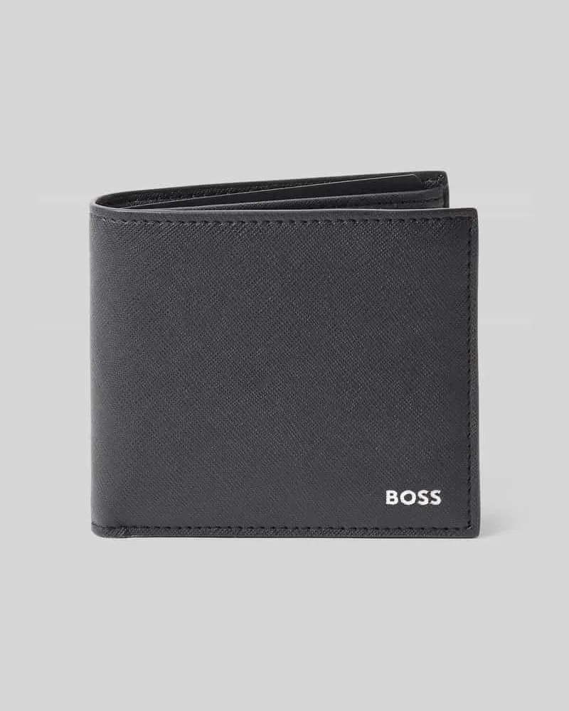 HUGO BOSS Portemonnaie aus Rindsleder Modell 'ZAIR_4CC_COIN N Black