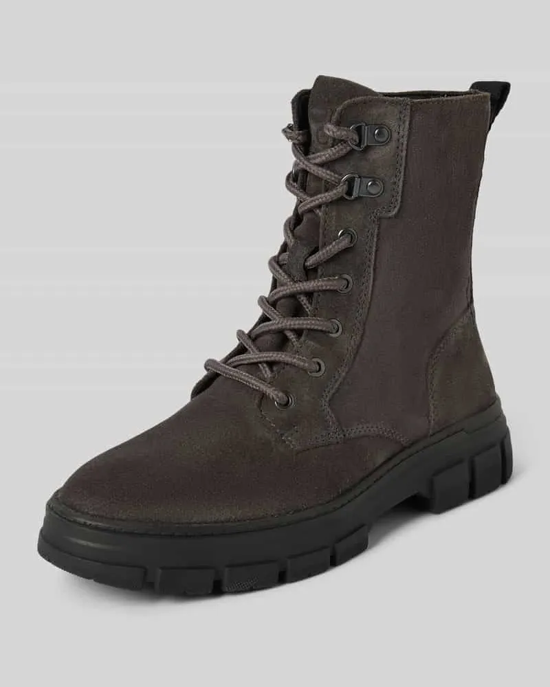 Marc O'Polo Schnürstiefel mit Reißverschluss Modell 'JOSY Dunkelgrau