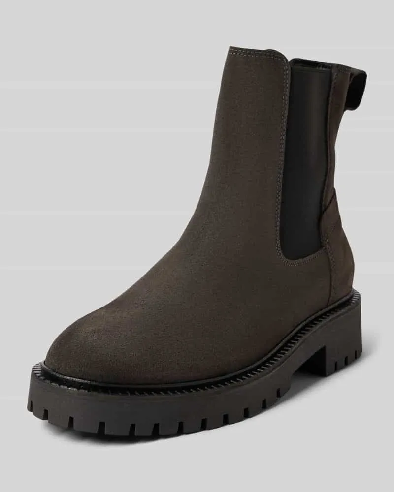 Marc O'Polo Chelsea Boots aus echtem Veloursleder Modell PHIA Dunkelgrau