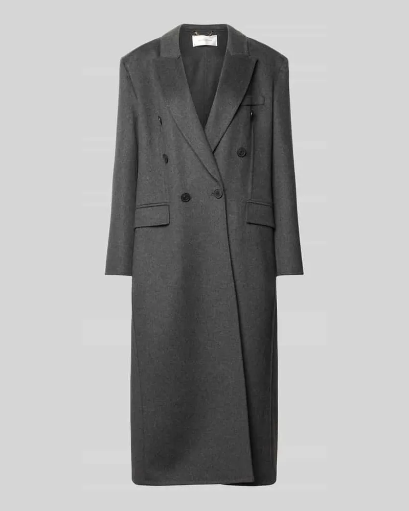 Victoria Beckham Relaxed Fit Mantel aus Schurwoll-Mix Dunkelgrau