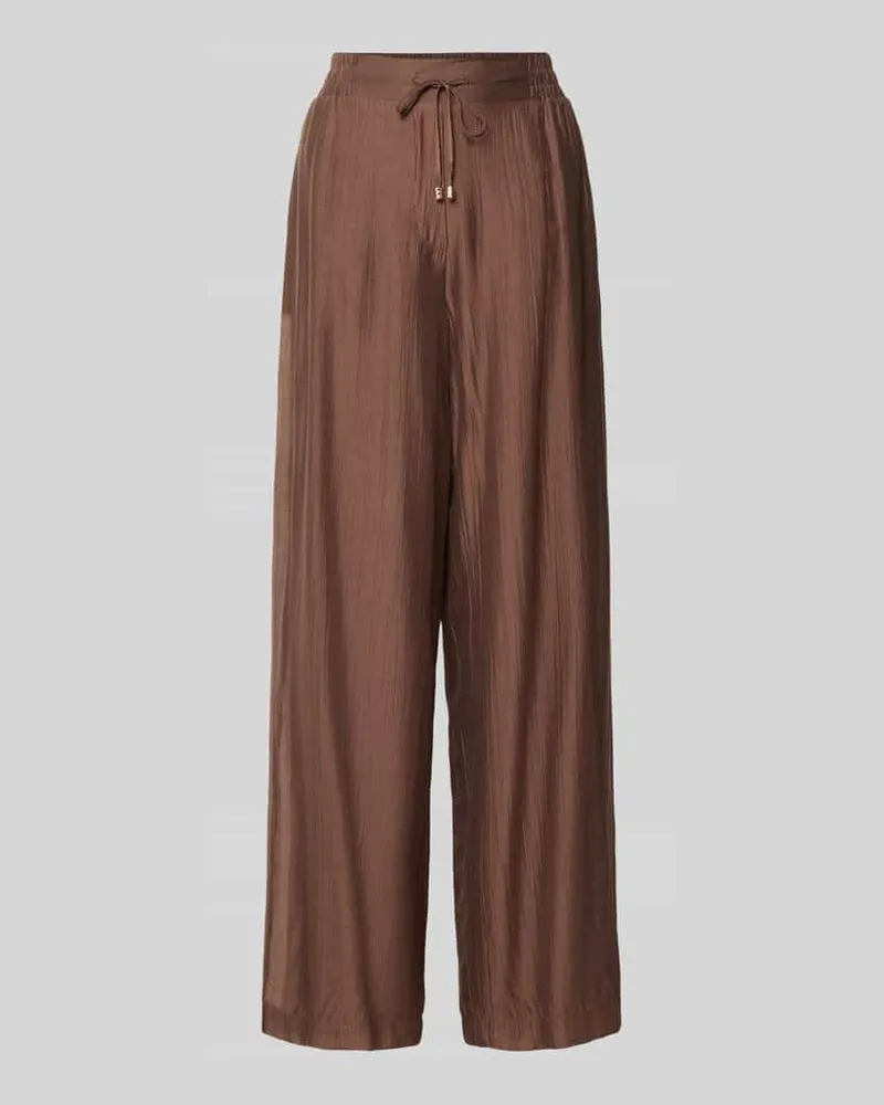 S.Oliver Regular Fit Weite Hose aus Lyocell-Mix Dunkelbraun