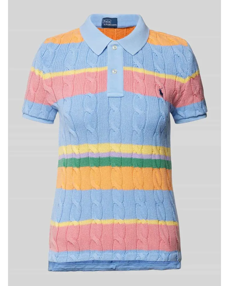 Ralph Lauren Poloshirt in Strick-Optik Hellblau