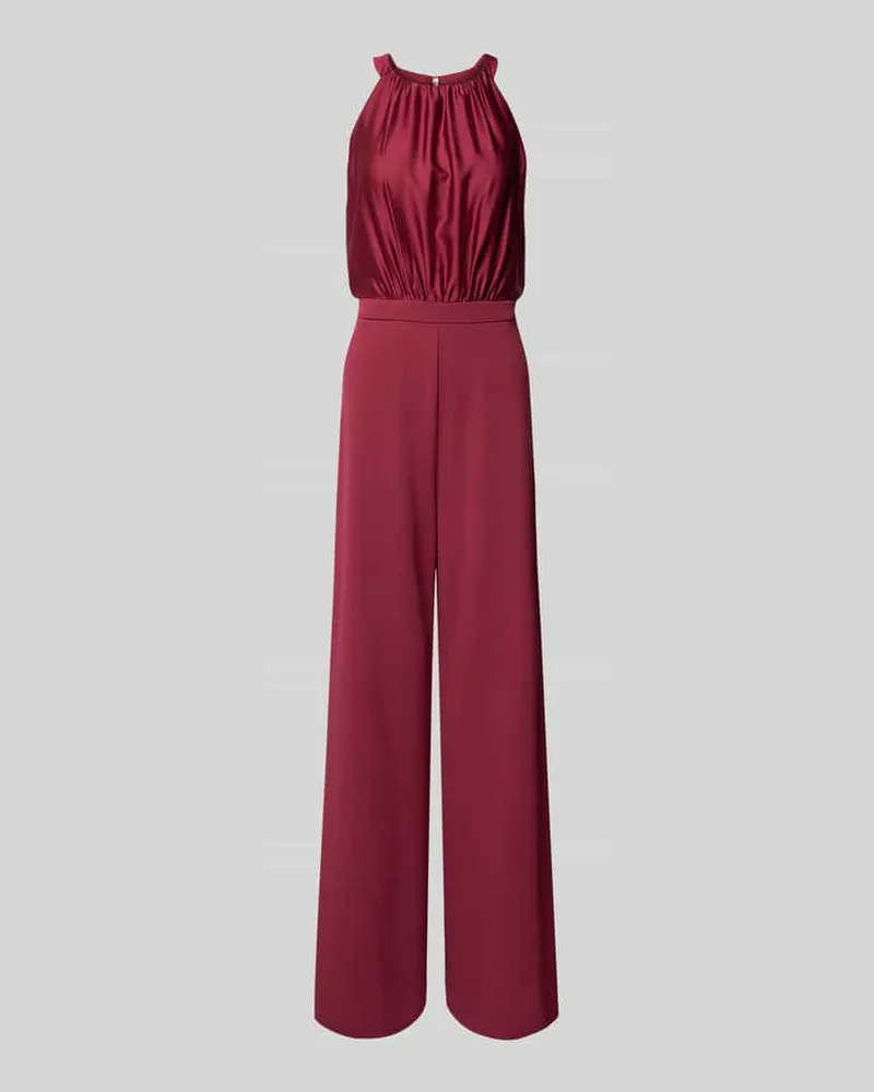 Swing Jumpsuit mit Taillenpasse Dunkelrot