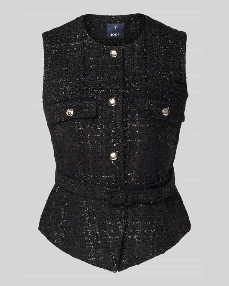 JOOP! Weste in Bouclé-Optik mit Gürtel Modell 'Viola Black