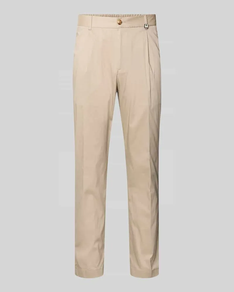 JOOP! Regular Fit Stoffhose mit Logo-Detail Modell 'Lester Beige