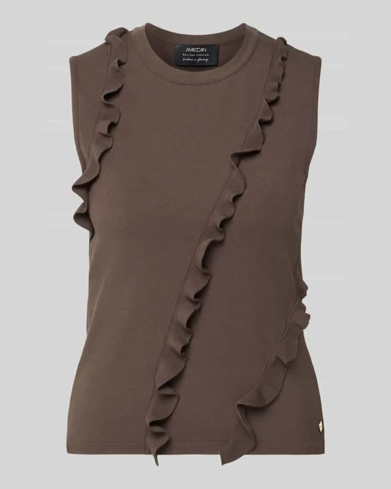 Marc Cain Regular Fit Top aus Viskose-Mix Dunkelbraun
