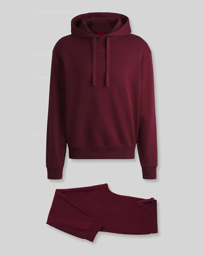 HUGO BOSS Trainingsanzug mit Logo-Schriftzug im 2-teiligen Set Bordeaux