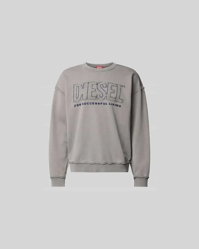 Diesel Sweatshirt mit Label-Detail Mittelgrau