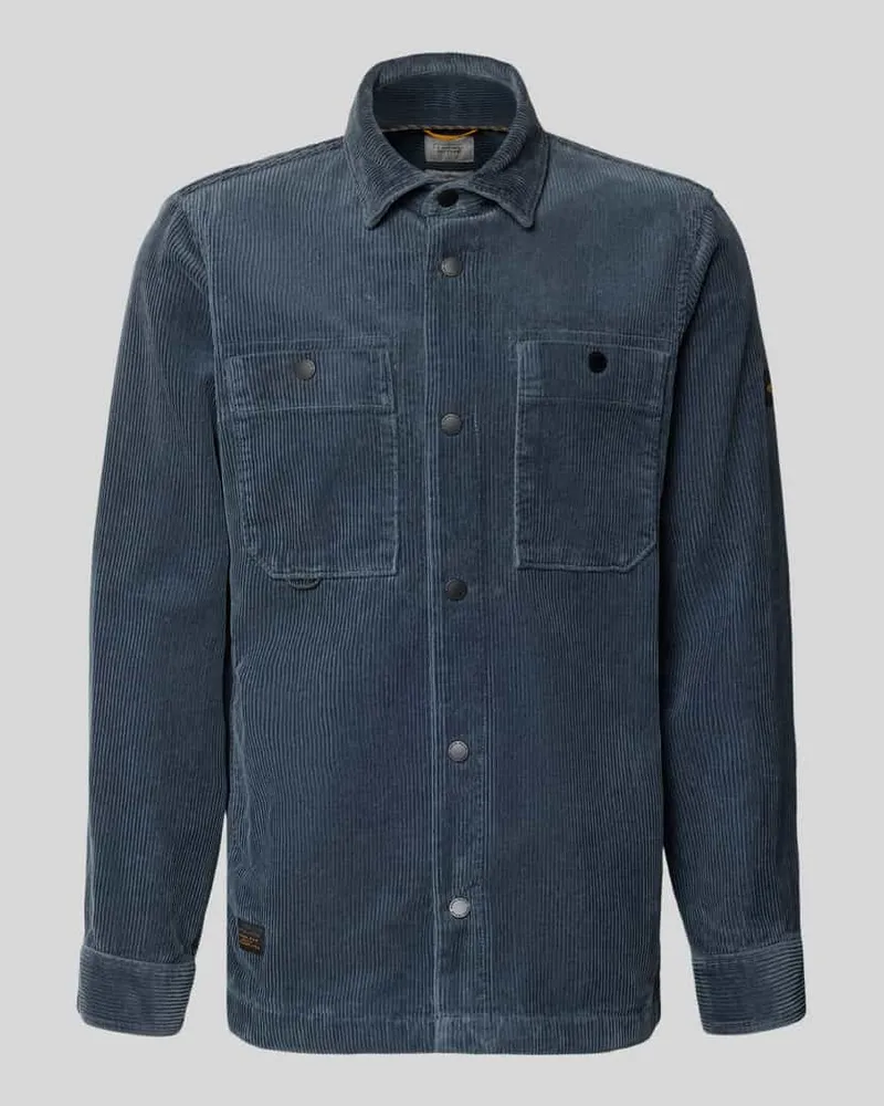 Camel Active Regular Fit Freizeithemd in Cord-Optik Petrol