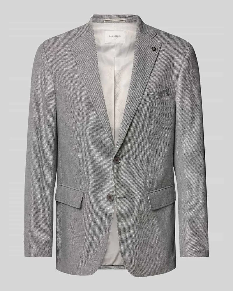 Carl Gross Regular Fit Sakko aus Baumwoll-Leinen-Mix Modell 'Theo Anthrazit