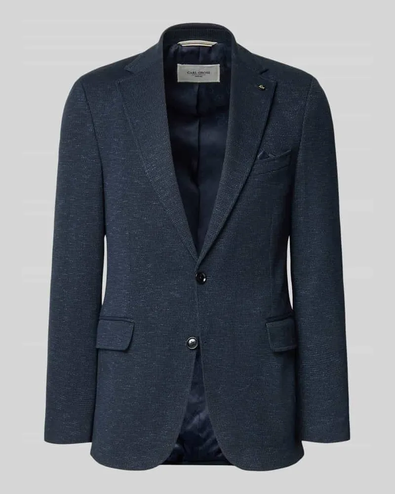 Carl Gross Slim Fit Sakko aus Baumwoll-Mix Modell 'Faith Dunkelblau