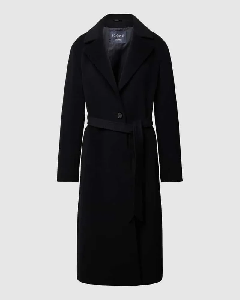 Cinzia Rocca Mantel mit Kaschmir-Anteil Black