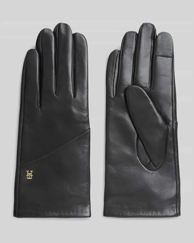 Tommy Hilfiger Handschuhe aus echtem Ziegenleder Black