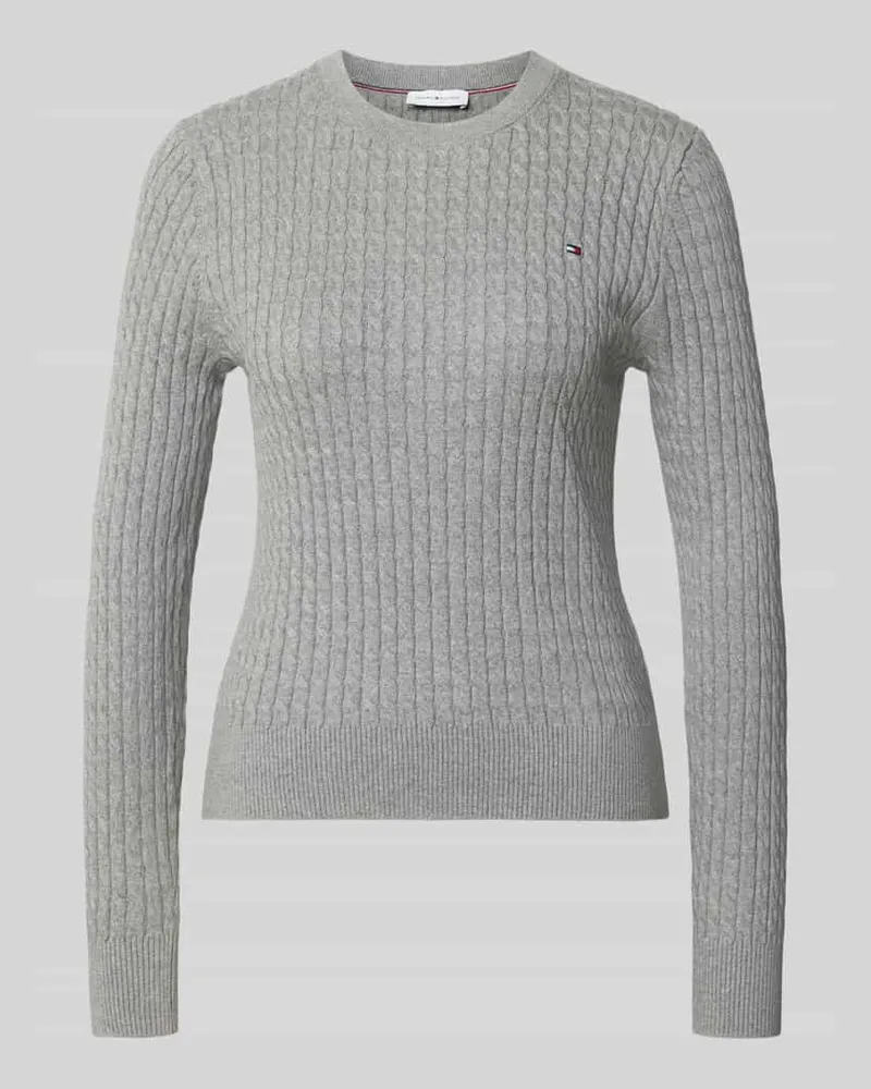 Tommy Hilfiger Regular Fit Pullover aus reiner Baumwolle Mittelgrau
