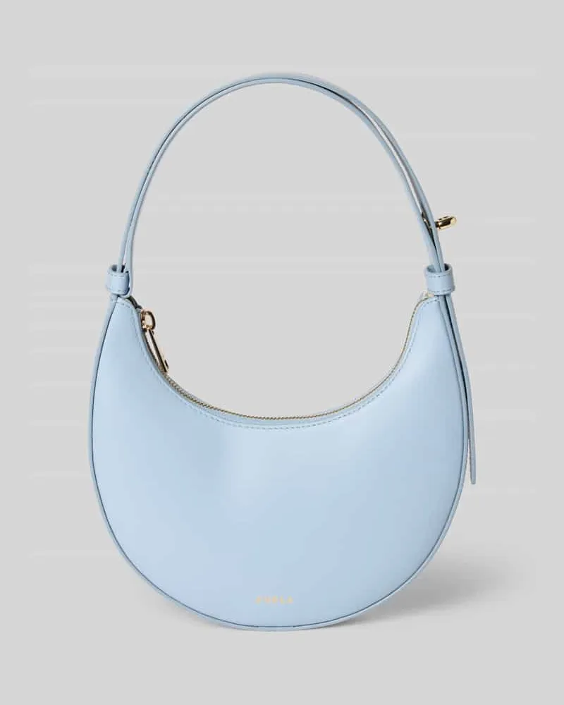 Furla Handtasche aus Leder mit Label-Detail Modell 'DELIZIA MINI Hellblau