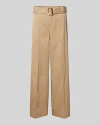 MAC Jeans Wide Leg Stoffhose mit fixierten Bügelfalten Modell 'CARLETTA Beige