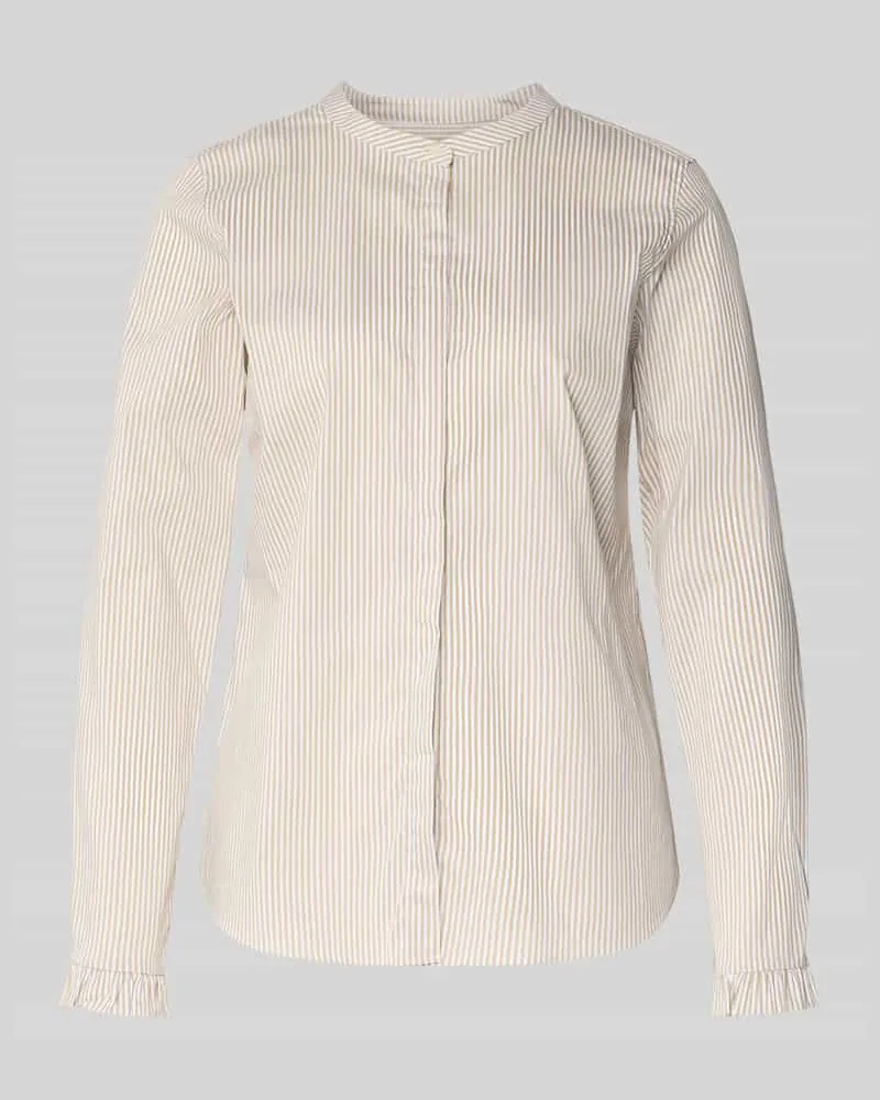 Mos Mosh Regular Fit Bluse mit Rundhalsausschnitt Modell 'Mattie Mittelbraun