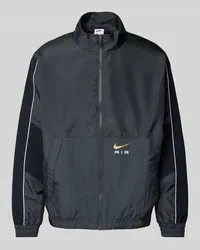 Nike Sweatjacke mit Label-Print Dunkelgrau