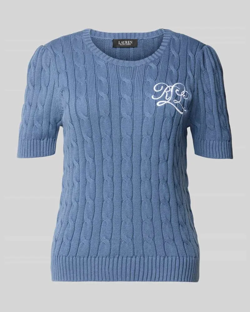 Ralph Lauren Strickpullover mit Label-Stitching Modell 'TARJYLL Hellblau