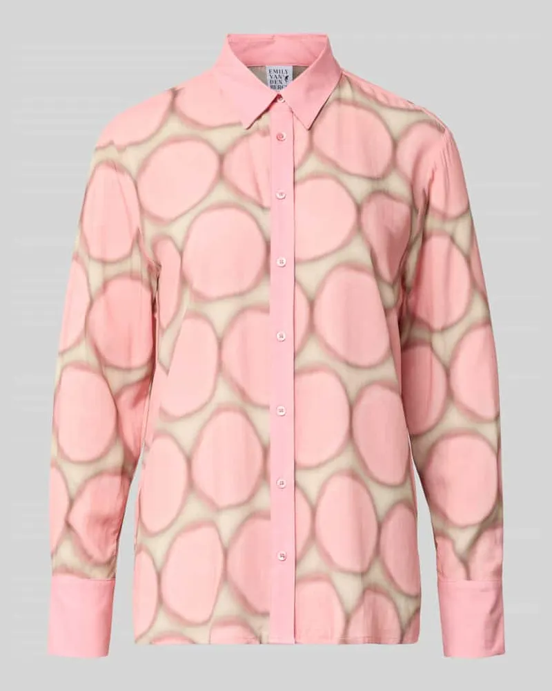 Emily van den Bergh Regular Fit Bluse aus Viskose im Allover-Look Rosa