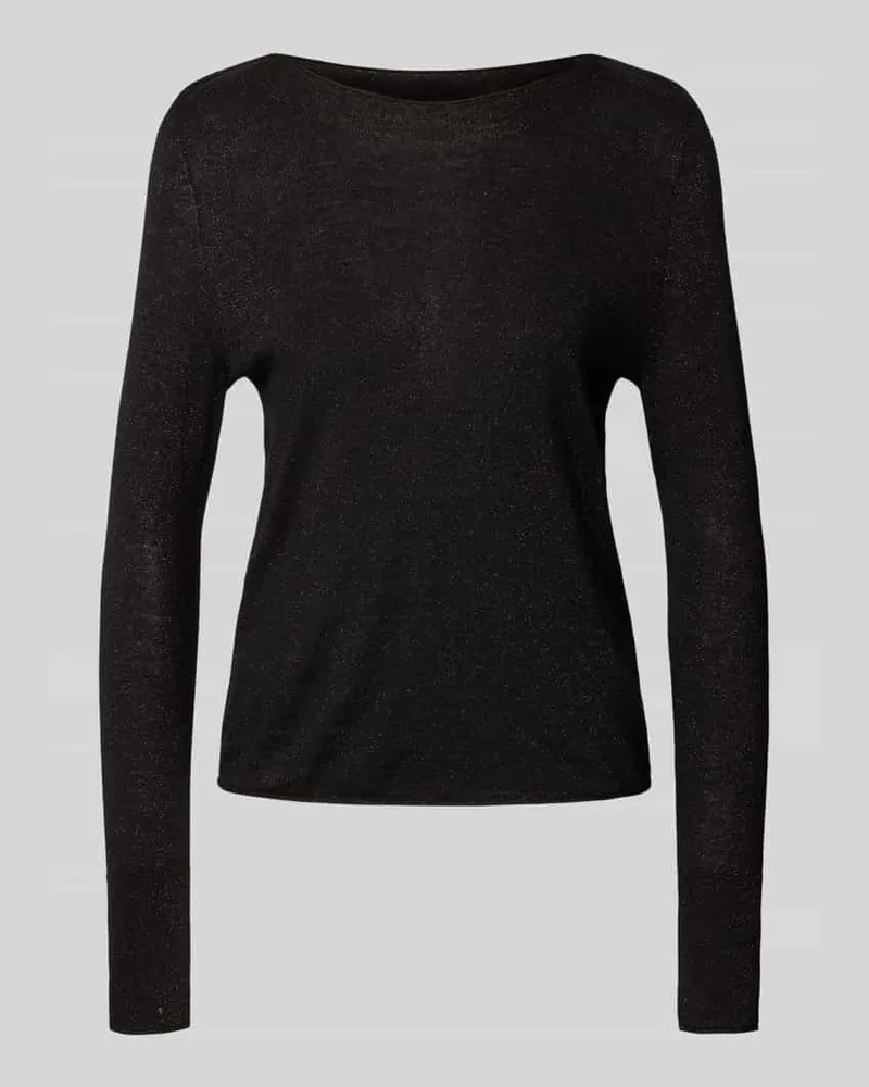 Marc Cain Strickpullover mit geripptem Rundhalsausschnitt Black